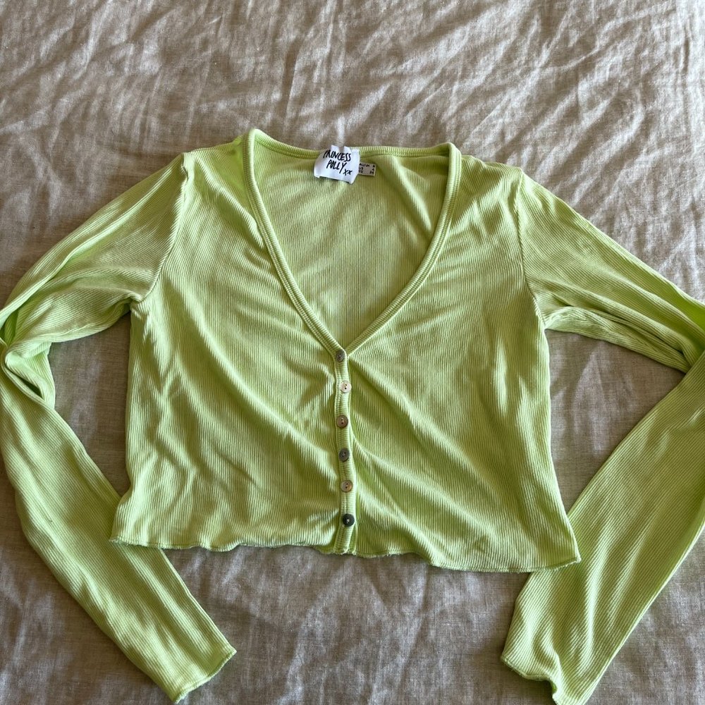 Princess Polly Neon Green Cropped Top - Picture 2 of 5